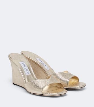 Metallic Wedge-Mules Skye aus Leder | Jimmy Choo