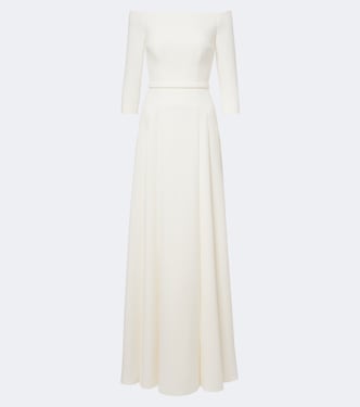 Sposa – Abito lungo off-shoulder Amadora in crêpe | Safiyaa
