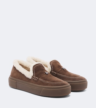 H705 shearling-lined suede loafers | Hogan