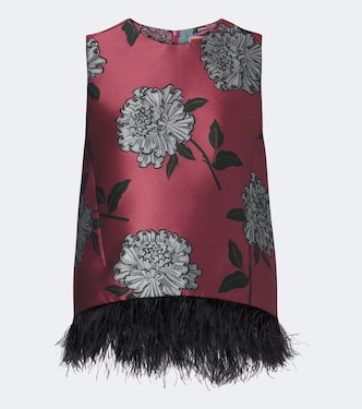 Top La Scala aus Jacquard mit Federn | La DoubleJ