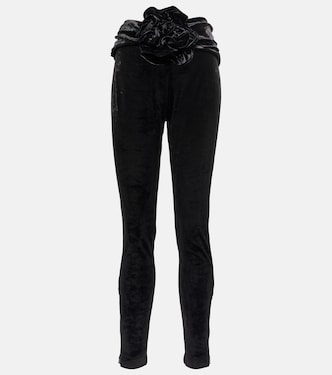 Floral appliquéd velvet leggings | Magda Butrym