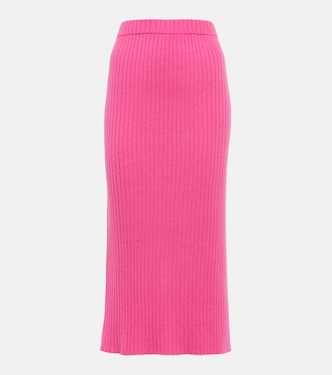 Ribbed-knit cashmere midi skirt | Jardin des Orangers