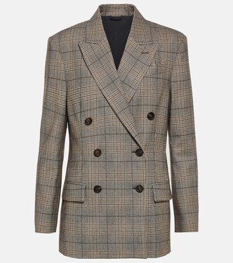 Checked wool and cotton-blend blazer | Brunello Cucinelli