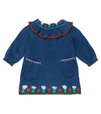 Baby embroidered denim dress | Stella McCartney Kids