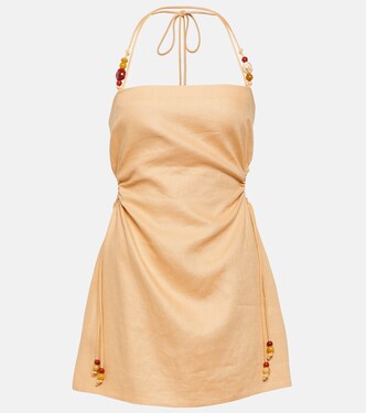 Robe Antonia en lin à perles | SIR