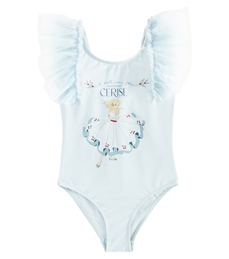 Strut printed tulle-trimmed swimsuit | Konges Sløjd