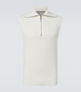 Half-zip cotton vest | Brunello Cucinelli