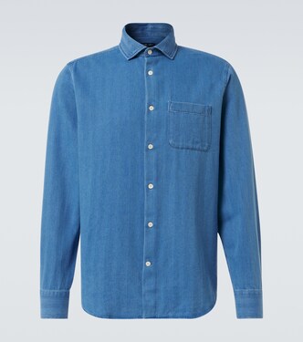 Emilio herringbone denim shirt | Frescobol Carioca