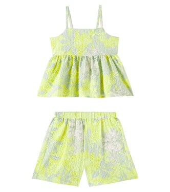 Printed cotton top and shorts set | Il Gufo