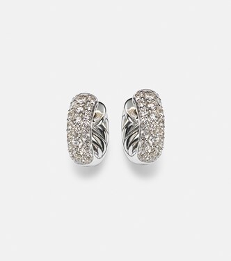 Boucles d'oreilles DY Mercer® Micro en argent sterling et diamants | David Yurman