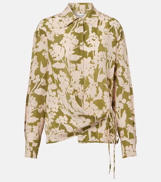 Printed gathered silk blouse  | Victoria Beckham