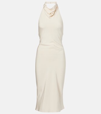 Halterneck silk sablé cocktail dress | Tom Ford
