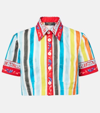 Striped cropped cotton top | Dolce&Gabbana
