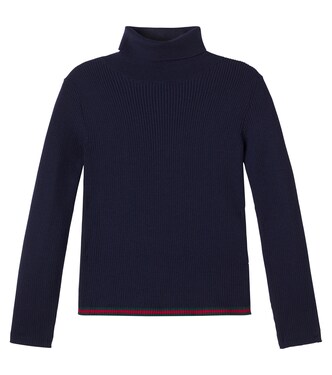 Web Stripe wool turtleneck sweater | Gucci Kids