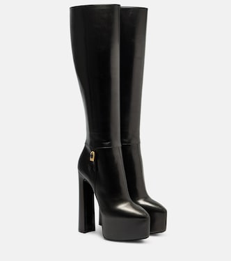 Nico leather platform knee-high boots | Saint Laurent