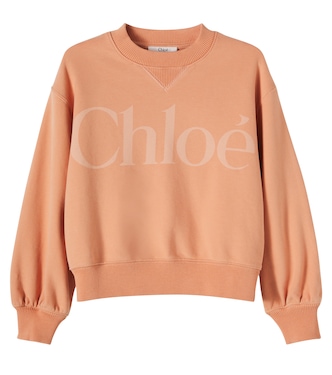 Logo cotton jersey sweatshirt | Chloé Kids