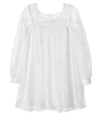 Embroidered tulle dress | Chloé Kids