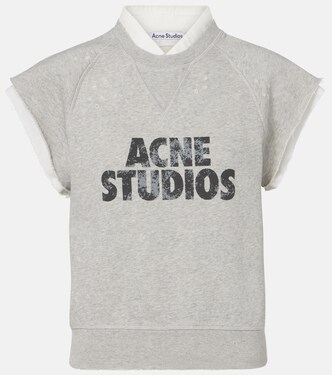 Layered logo cotton fleece vest | Acne Studios