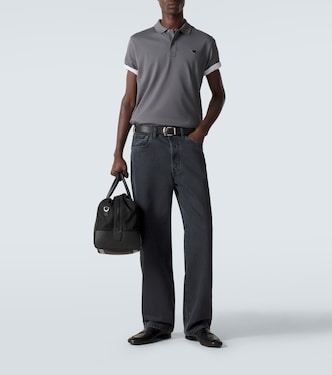 Cotton piqué polo shirt in grey - Prada | Mytheresa
