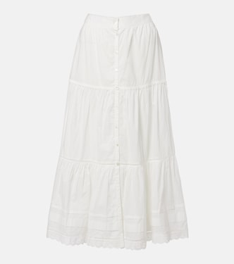 Ines broderie anglaise midi skirt | Poupette St Barth