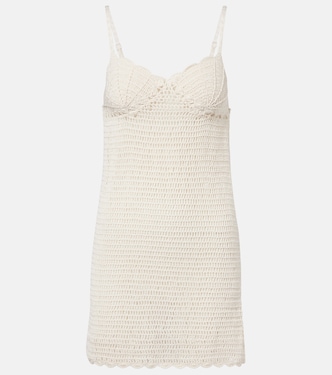 Crochet scalloped cotton minidress | Anna Kosturova