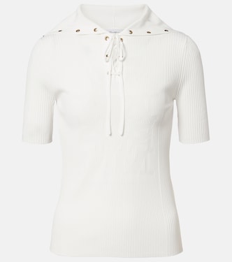 Ribbed-knit lace-up top | Max Mara