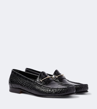 Mocasines Double T de piel grabada | Tom Ford