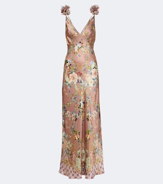 Floral silk satin slip dress | Camilla