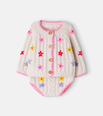 Baby Mony cable-knit cardigan and bloomers set | Louise Misha