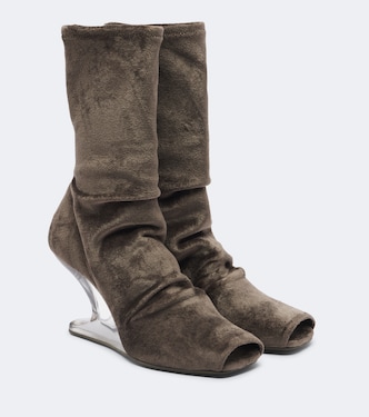 Cantilever velvet jersey wedge boots | Rick Owens