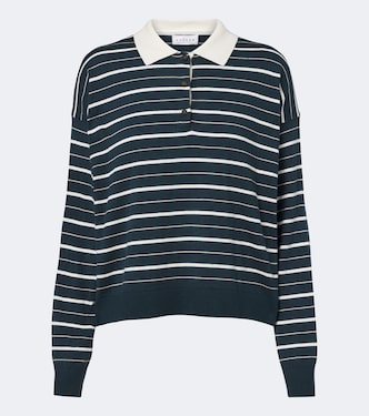 Kaelin striped cotton polo sweater | Velvet