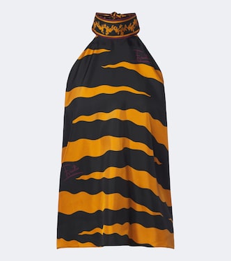 Fiamme silk twill halterneck top | Pucci