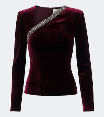 Embellished velvet top | Roland Mouret
