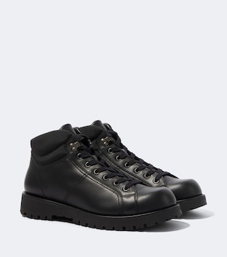 Leather lace-up boots | Prada