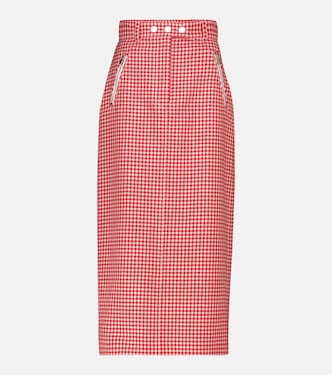 Houndstooth virgin wool pencil skirt | Miu Miu