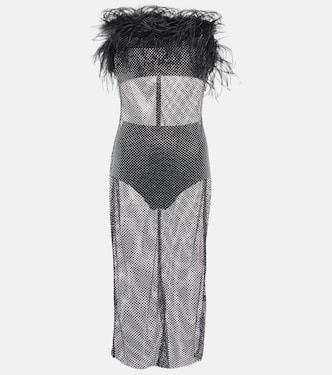 Robe midi à ornements et plumes | Giuseppe di Morabito