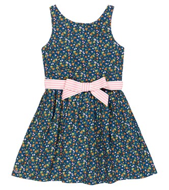 Bow-embellished floral cotton dress | Polo Ralph Lauren Kids