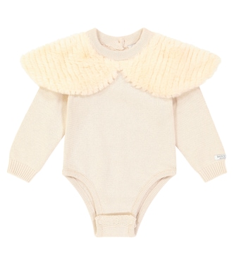 Embroidered cotton jersey onesie | Donsje