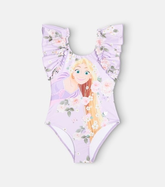 Maillot de bain à imprimé et volants | Monnalisa
