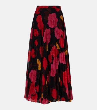 Pleated floral midi skirt | Erdem