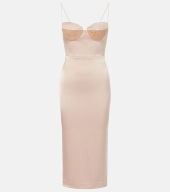 Robe midi Sweetheart en satin | Alex Perry