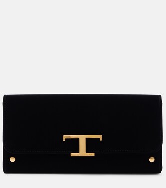 T Timeless Small velvet wallet on chain | Tod's
