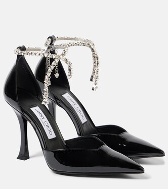 Stevie 100 embellished patent leather pumps | Jimmy Choo