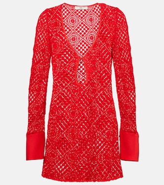 فستان قصير من قطن كروشيه Rayure | SIR