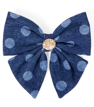 Embellished polka-dot denim hair clip | Self-Portrait Kids