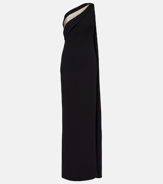 Embellished one-shoulder cady gown | Roland Mouret