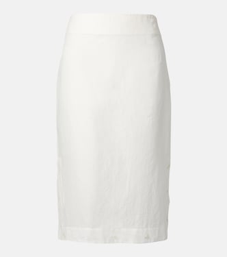 Floral semi-sheer organza pencil skirt | Róhe
