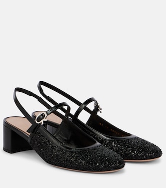 Leather-trimmed slingback pumps | Gianvito Rossi