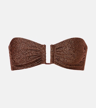 Flamboyant lurex® bandeau bikini top | Eres