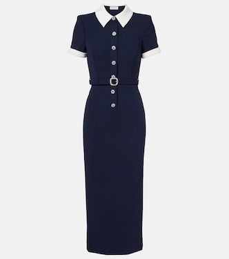 Hemdblusenkleid aus Satin mit kristallen | Self-Portrait